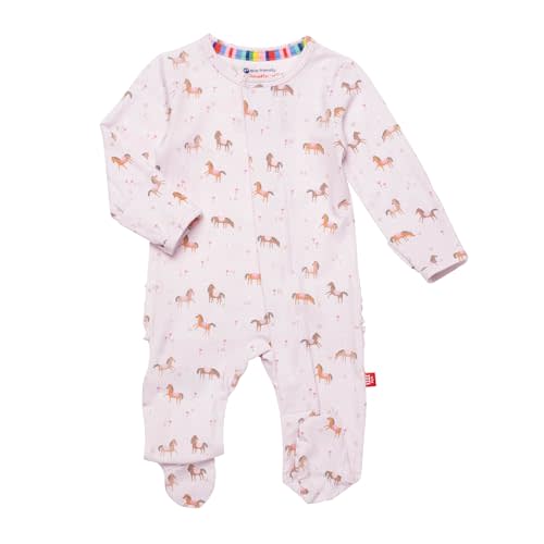 Magnetic Me Girls Modal Magnetic Baby Footie Pajamas | Silky Soft Modal Fabric | Baby Sleepers Available Sizes PRE - 24M