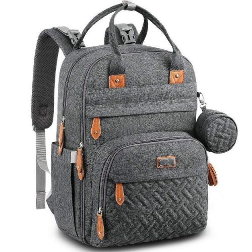 BabbleRoo Diaper Bag Backpack for Stylish Parents, Spacious Baby Bag, Versatile Baby Diaper Bag, Dark Gray, 1 pc