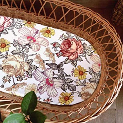 Bassinet Sheet, Jersey Cotton for Baby Boy/Girl, Fitted Sheets Flexible for Most Bassinet Mattress