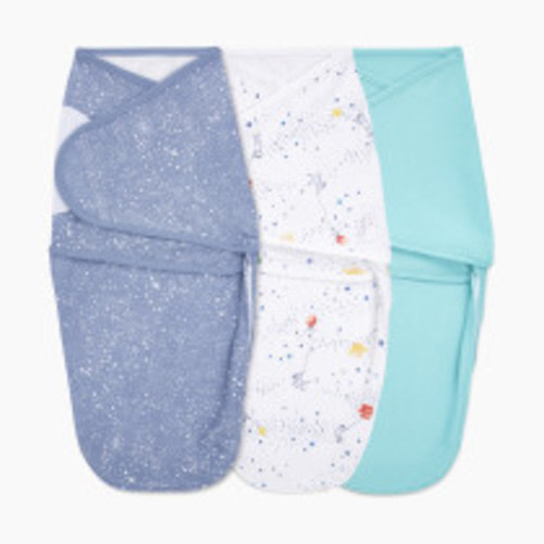 Aden + Anais Essentials Cotton Wrap Swaddles (3 Pack) - Stargaze, 0-3 Months, 3