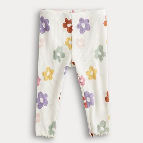 Baby Girl Jumping Beans® Floral Ribbed Leggings