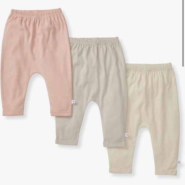 Burt's Bees Baby Unisex Knit Jogger Pants, 3-Pack Baby Sweatpants, 100% Organic Cotton Infant Bottoms