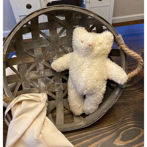 Handmade Organic Sherpa Cotton Bear Stuffed Teddy Bear, Stuffed Animal, Organic Cotton, Baby Gift, Gift for Girl or Boy, Baby Shower Gift.