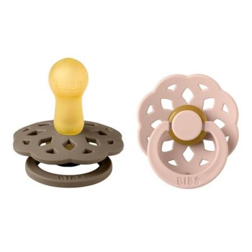 Bibs Boheme Latex Pacifier - 6-18m - Size 2 - 2pk - Dark Oak/blush