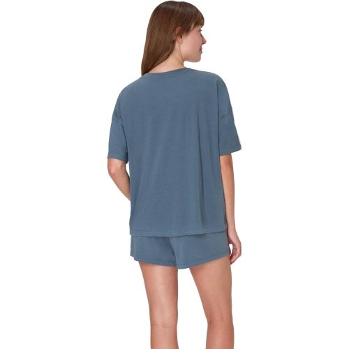 Hanes Women's Originals 2 Piece Lounge, Comfywear Supersoft Boxy T-Shirt & Sleep Shorts Loungewear Set - size small