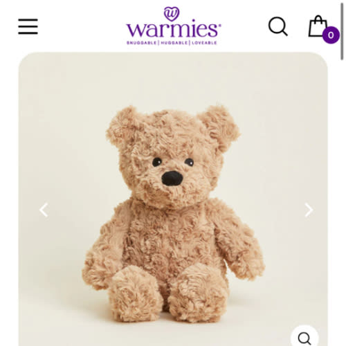 Microwavable Brown Curly Bear Warmies | Warmies USA