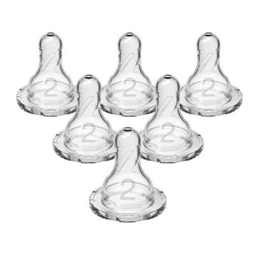 Dr. Brown's Level 2 Narrow Baby Bottle Silicone Nipple, Medium Flow - 6pk - 3m+