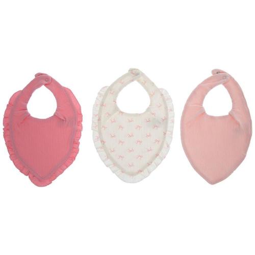 Pink Bow Ruffle Bandana Bibs