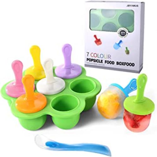 Silicone Popsicle Molds, Ice Pop Molds, Storage Container for Homemade Food, Kids Ice Cream DIY Pop Molds - BPA Free (Green)