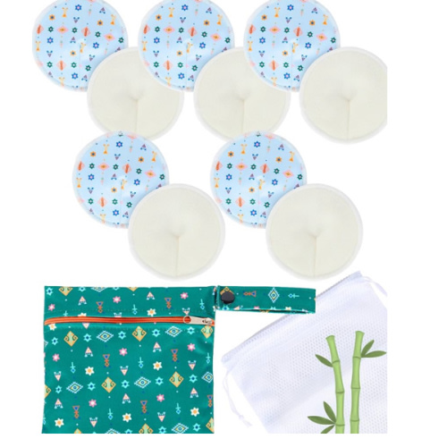 Nursing Pads - Breast Pads for Leaking Milk - Reusable & Washable Breastfeeding Pads - Stay Dry Longer - Almohadillas y Protectores de Lactancia - Viscose derived from Bamboo - 10 Pads