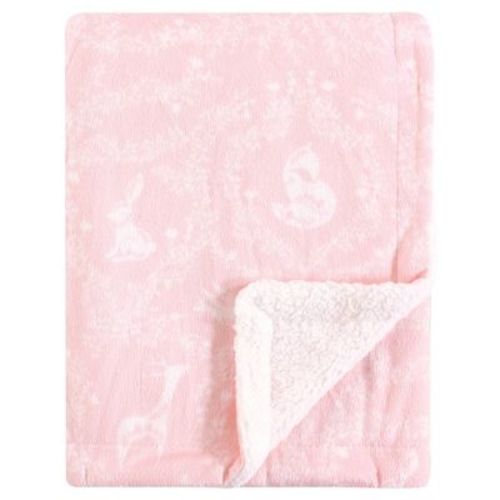 Yoga Sprout Baby Girl Mink And Faux Shearling Plush Blanket, Lace Garden, One Size