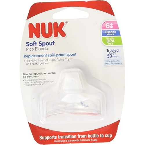 3 Packs of NUK Replacement Silicone Spout, Clear