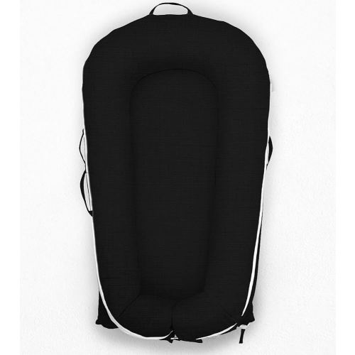 Newborn Lounger Cover for DockATot Deluxe | 100% Cotton Baby Lounger Extra Cover Hypoallergenic Infant Baby Nest Replacement Cover for DockATot Deluxe+ (Cover Only) (Black, Deluxe+)