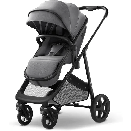 Mompush Wiz 2 in 1 Baby Stroller with Bassinet Mode, Convertible Infant Stroller for Newborn and Toddler with Reversible Seat and Large UPF 50+ Canopy