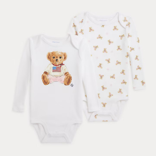 Polo Bear Cotton Bodysuit 2-Pack