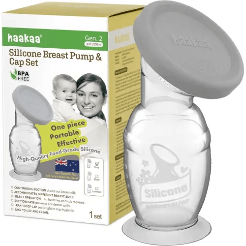 Haakaa Manual Breast Pump with Base 4 Fl Oz/100ml+Lid