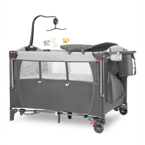 CIESMSI Baby Bedside Bassinet w/Changing Table,5-in-1 Portable Playard Nursery Center Newborn to Toddler Pack n Play Cribs