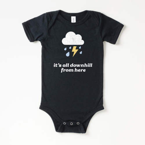 All Downhill From Here Onesie | All The Small Tees