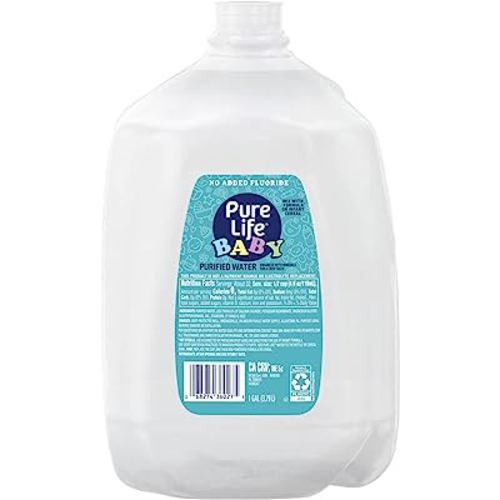 Pure Life Baby Purified Water, No Added Fluoride, 1 Gallon Jug, Side Handle