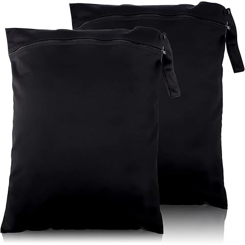 2 Pack Travel Wet Dry Bags, Black