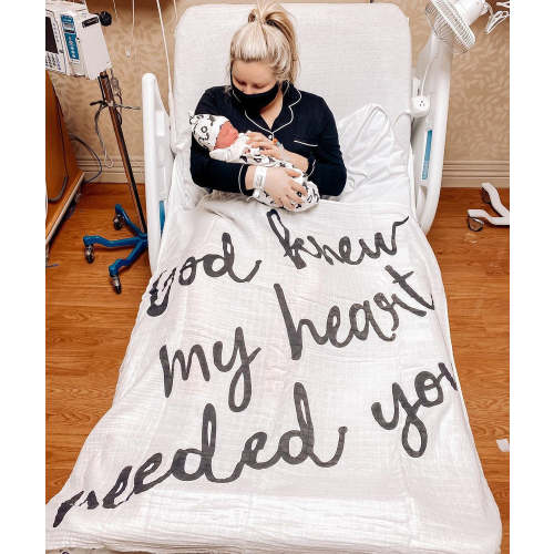 Organic Swaddle + Wall Art - God knew my heart needed you™ – Modern Burlap