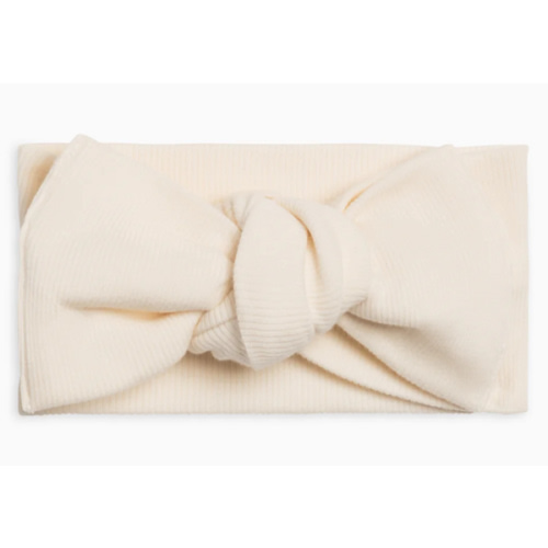 Ribbed Ivory Bow Wrap