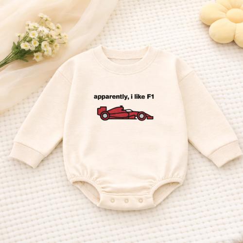 Funny F1 Racing Quote Embroidered Baby Romper, Baby Boy Romper Race Car Theme Newborn Coming Home Outfit, Custom Baby Gift Motorsport Lover