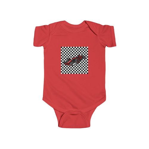 Racing Car Infant Bodysuit, Baby Shower Gift, Newborn Clothes, Toddler Outfit, Cute Baby Apparel, Checkered Flag Design