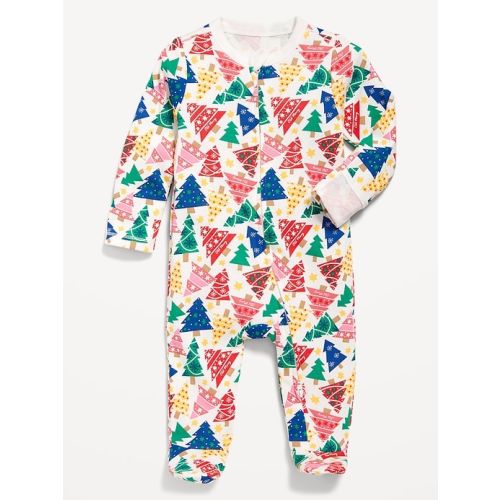 2-Way-Zip Printed Sleep & Play Footed One-Piece for Baby