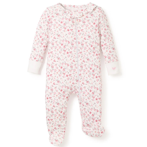 Baby's Pima Ruffle Collar Romper in Dorset Floral