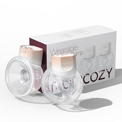 Momcozy Hands-Free Breast Pump S12 Pro, Wearable & Portable Pump with Soft DoubleFit Flange, 3 Modes | 9 Levels Double Electric Pump, Smart Display, 24mm, 2 Pack, Cozy Pink
