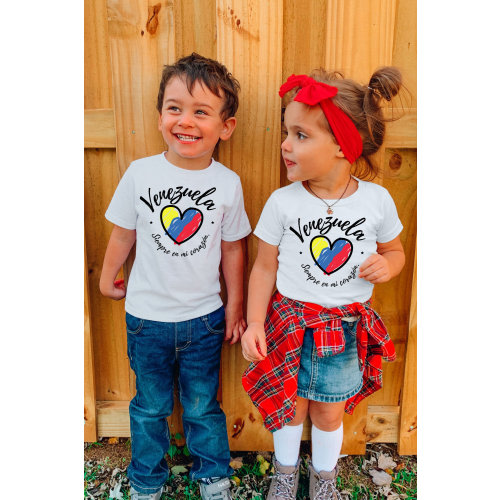 Venezuela Siempre en mi corazon | Venezuela Always in my Heart | Español camiseta | Spanish clothes | Baby, kids, and toddlers tee