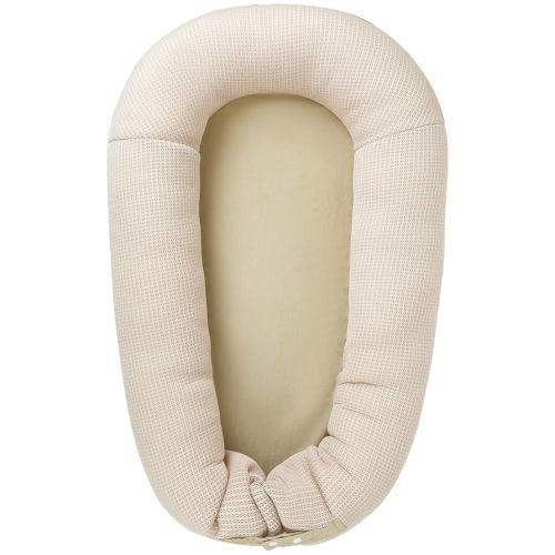 Baby Nest, Deluxe Infant Lounger, Baby Lounger Cover for Baby, Breathable Cotton, Adjustable Baby Floor Seat for Tummy Time, Newborn Essentials for Baby 0-12 Months (Khaki)
