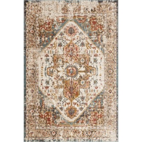 Nuloom 5x8 Justine Vintage Medallion Indoor Area Rug, Beige, Faded Persian Design, Stain Resistant, BedroomLiving Room, Kitchen,