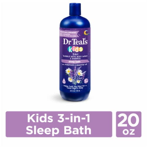 2X - Dr. Teal's Kids Melatonin 3-In-1 Bubble Bath Shampoo & Body Wash