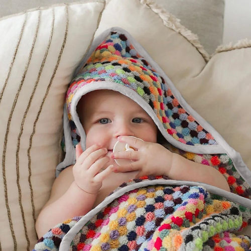 Uncommon Goods | Super Plush Confetti Baby Swaddle Towel | Baby