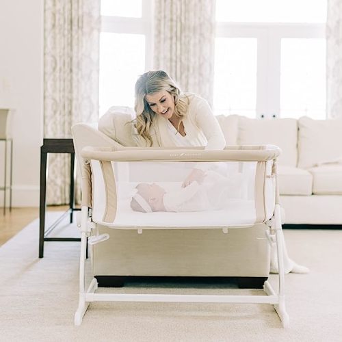 Baby Delight Beside Me Dreamer Bassinet | Bedside Sleeper & Baby Bassinet | 6-Position Height Adjustment | Organic Oat