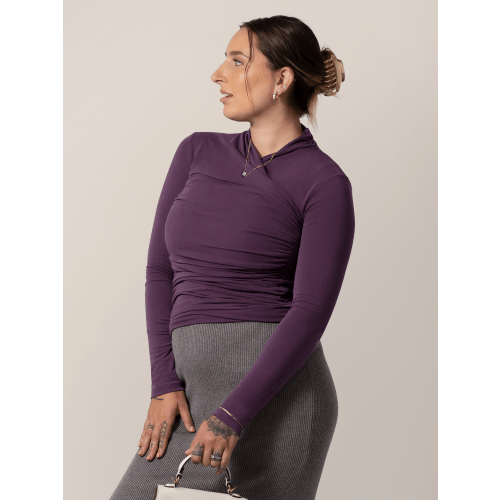 Gianna Shirred Maternity & Nursing Top | Mulberry - Kindred Bravely