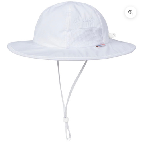 Kids Wide Brim Sun Hat "Fun Sun Day Play Hat" - White