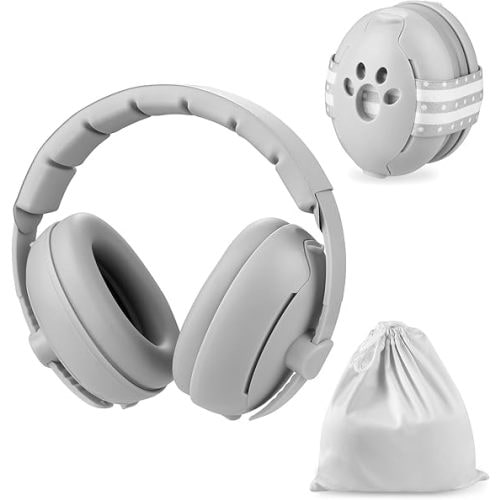 PandaEar Baby Ear Muffs, 2-in-1 Baby Ear Protection Noise Cancelling Headphones Ages 0-3 Years, Infant Hearing Protection