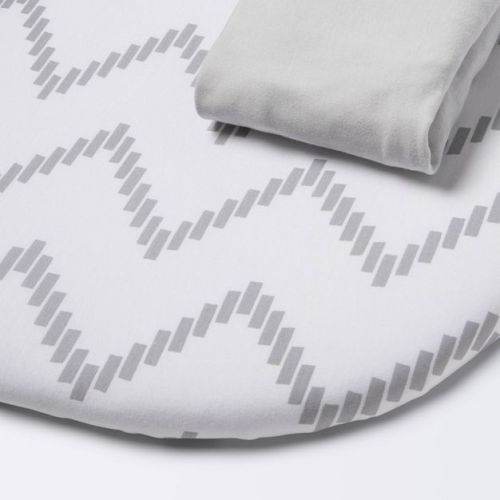 Jersey Bassinet Sheet - Cloud Island™ Gray Chevron And Solid Gray - 2pk
