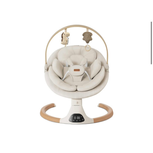 Baby Swings for Infants, Monamii Baby Swing, Infant Swing with 5 Speeds, 10 Lullabies, Electric Swing for Baby, Indoor & Outdoor Use (Beige)