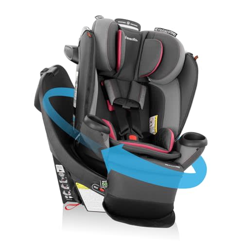 Evenflo Revolve360 Extend All-in-One Rotational Car Seat with Quick Clean Cover (Rowe Pink)