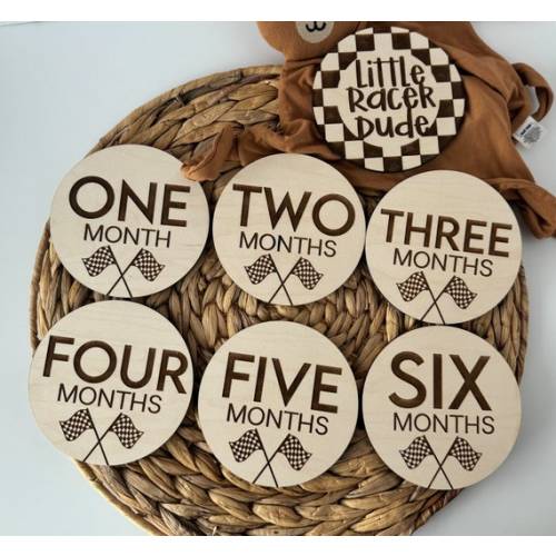 Racing Checkered Milestones Rounds,social Media Photo Prop, Milestone Photography Prop, Little Racer Dude, Retro Nursery Racing Prop - Etsy