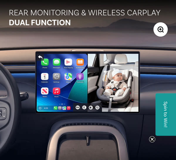 Ottocast Cabin Care Wireless CarPlay Adapter with Rear Seat Camera
