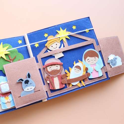 Personalized Gifts Baby Name | Busy Book Bible | Baby Baptism Gift | Activity Book | Christmas Gift Toddler | Quiet Book Bible Stories