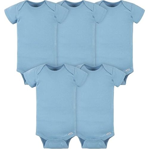(6-9 M) Gerber baby-girls 5-pack Solid Onesies Bodysuits