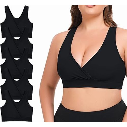 Women Maternity Pregnancy Nursing Bras for Breastfeeding - 5Pack(S-4XL) - Racerback Comfrotable Bralette