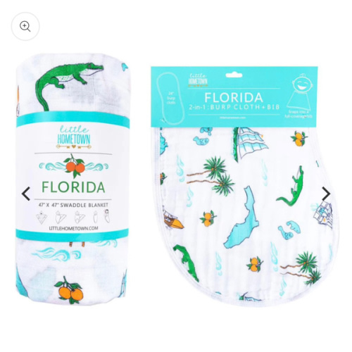 Gift Set: Florida Baby Muslin Swaddle & Burp Cloth