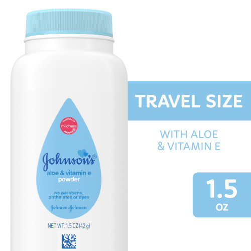 Johnson's Scent-Free Cornstarch Baby Powder with Aloe & Vitamin E, Hypoallergenic, 1.5 oz